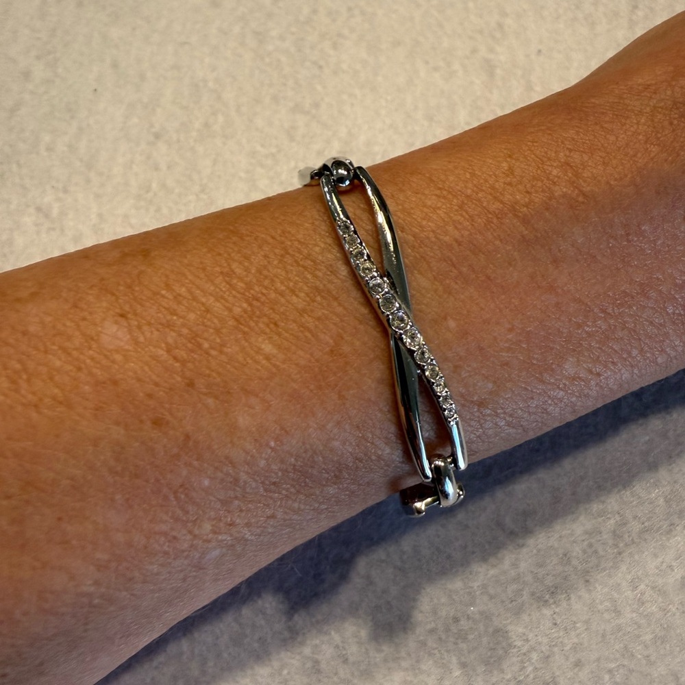 Silver Bracelet with Crystal Accents